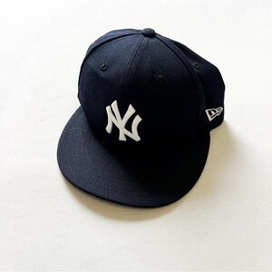 "IZZY" New Era Black New York Yankees Fitted Hat with White Logo